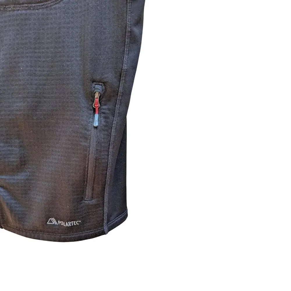 LL Bean Men's Medium Polartec Vest Black Full Zip Outdoor Hiking Trail